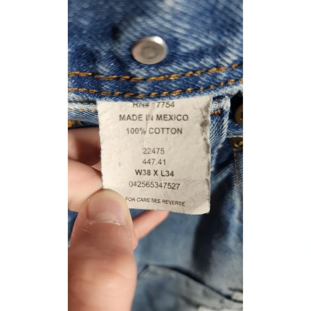 Vintage Key Jeans Mens 38x34 Blue Denim Double Knee Logger Carpenter Distressed‎